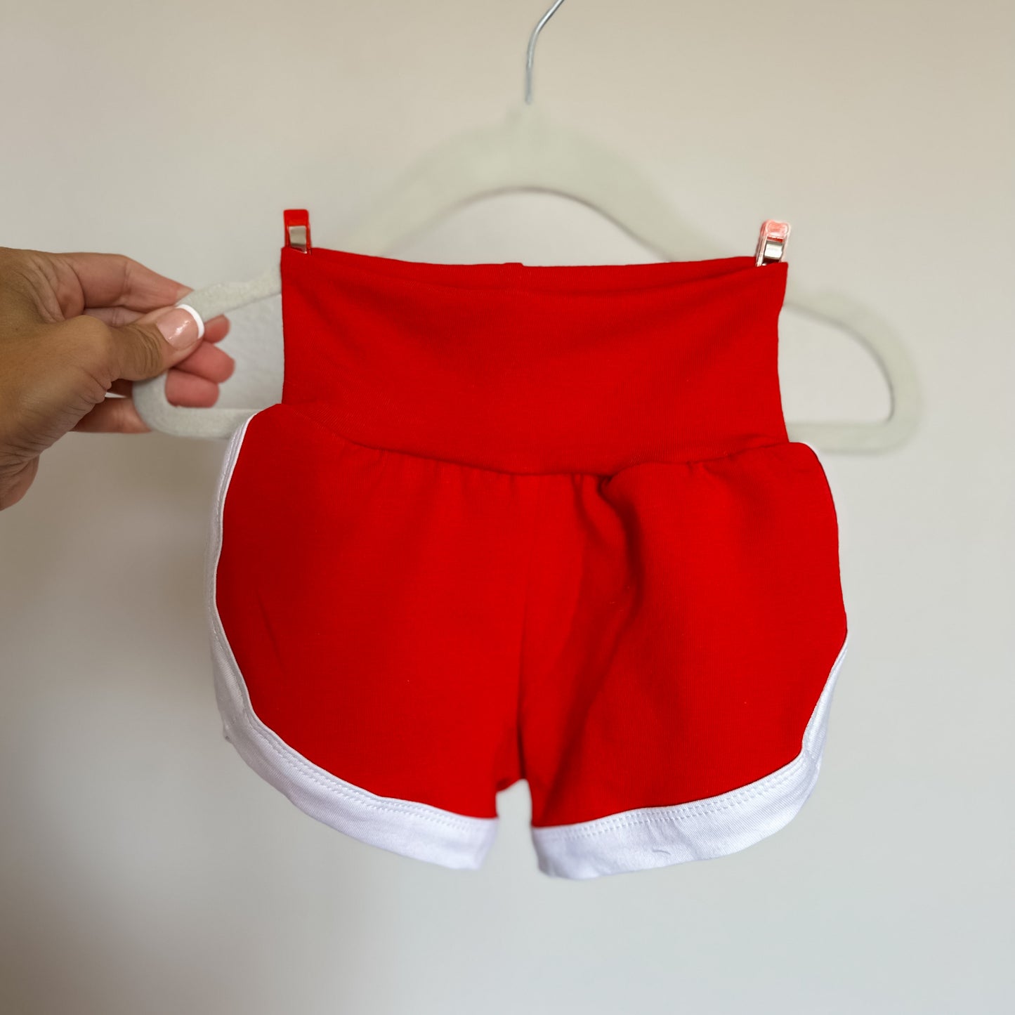 Red & White Track Shorts