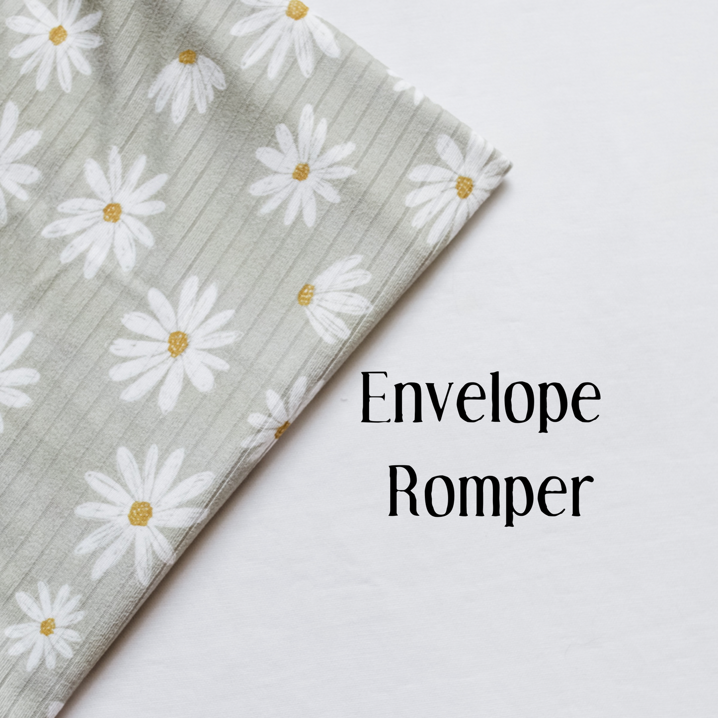 Envelope Romper-Sage Daisy Rib