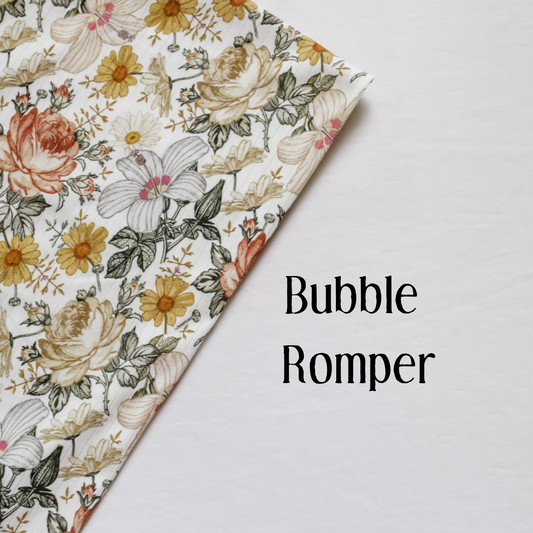 Vintage Wildflower Rib Bubble Romper