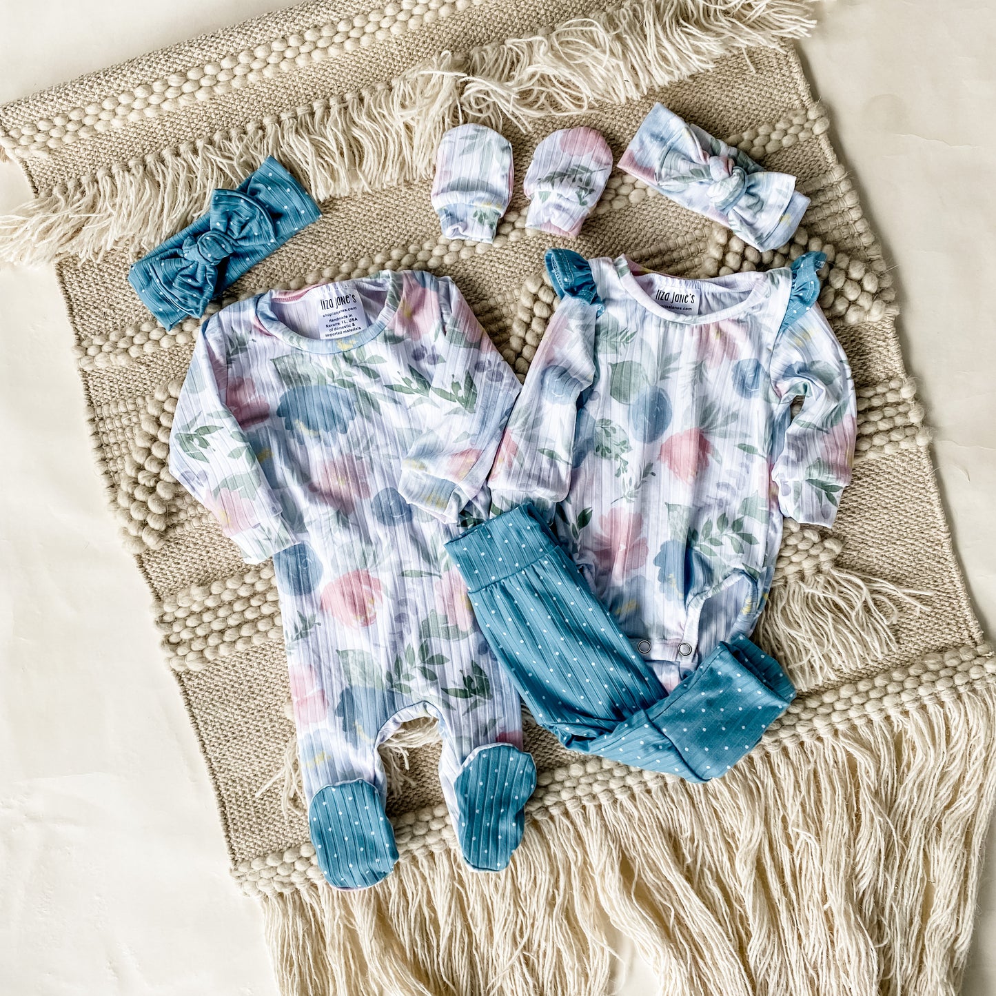 Newborn Gift Set- Blue Floral
